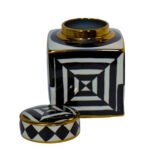 Vase en céramique noir et blanc pm