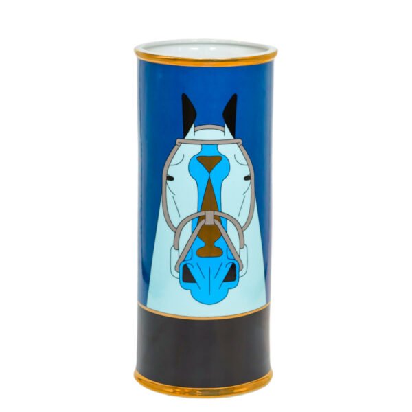 Vase en ceramique bleu gm