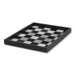 Plateau carré en bois à carreaux