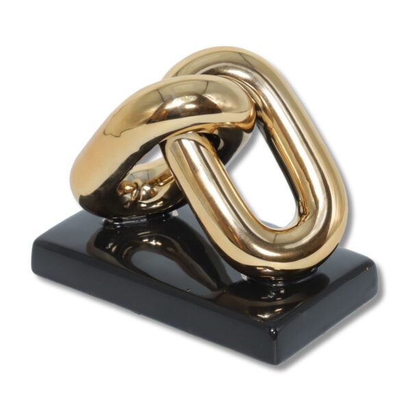 Sculpture décorative – Maillons entrelacés dorés pm
