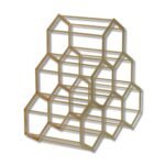 Support à bouteilles en métal doré