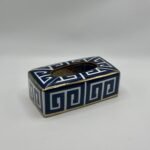 Porte-mouchoirs bleu en céramique