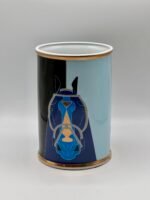 Vase en ceramique bleu mm