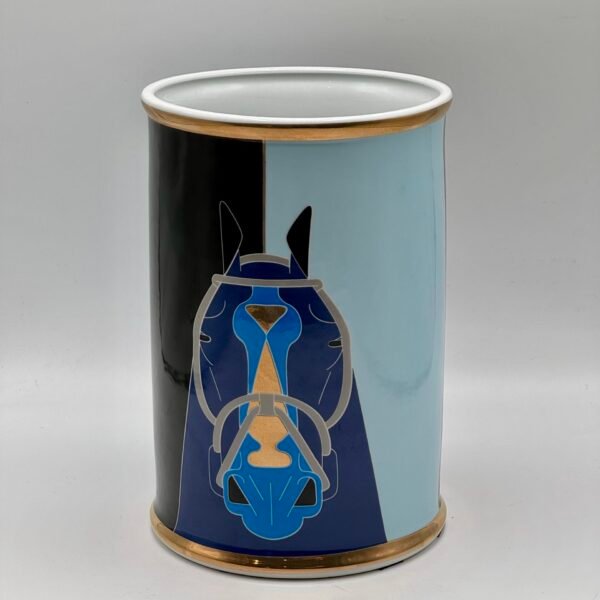 Vase en ceramique bleu mm