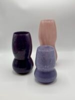 Vase en verre rose gm – Image 3