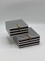 Coffre à bijoux carré noir/blanc pm – Image 2