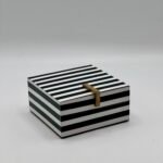 Coffre à bijoux carré noir/blanc pm