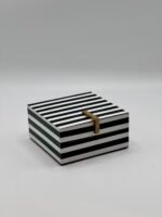 Coffre à bijoux carré noir/blanc pm