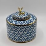 Vase en ceramique bleu pm