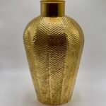 Vase metal dore
