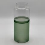 Vase en verre bicolore vert et transparent
