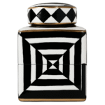 Vase en ceramique noir/blanc mm