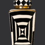 Vase en ceramique noir/blanc gm