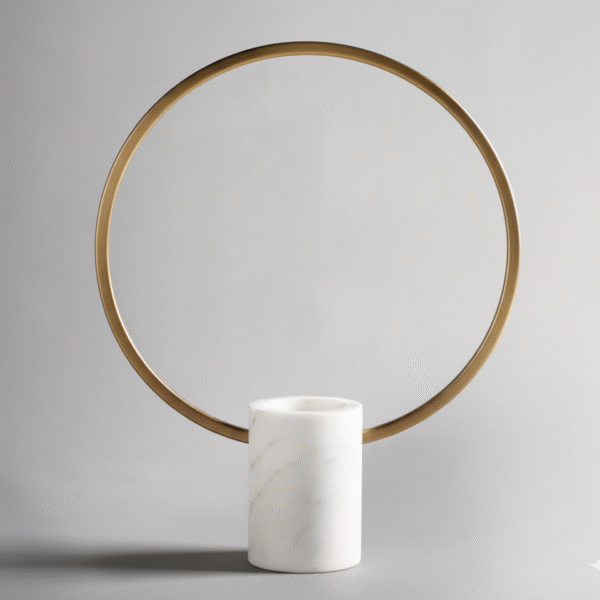 Bougeoir marbre blanc