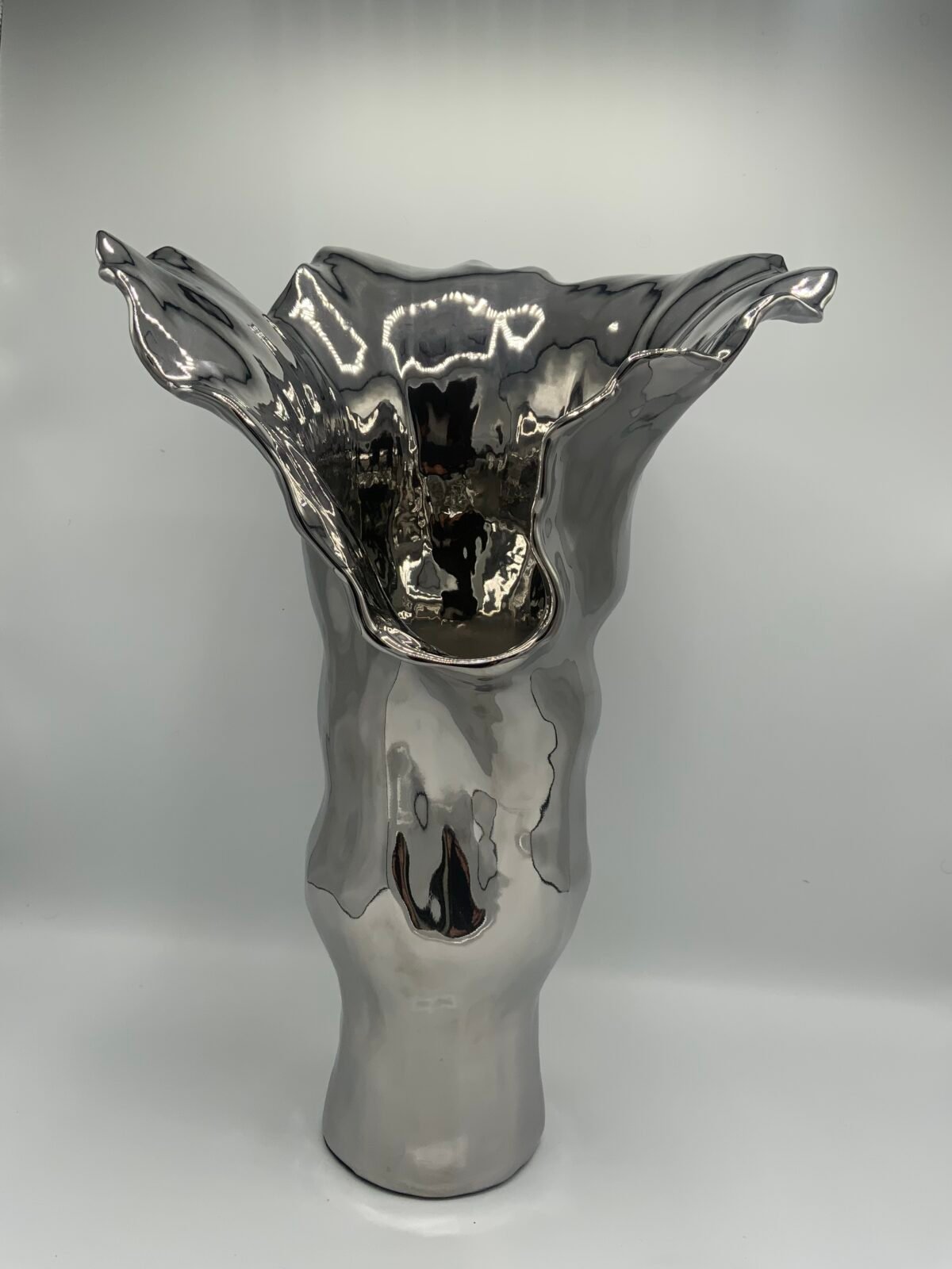 Vase en ceramique argent gm – Image 1
