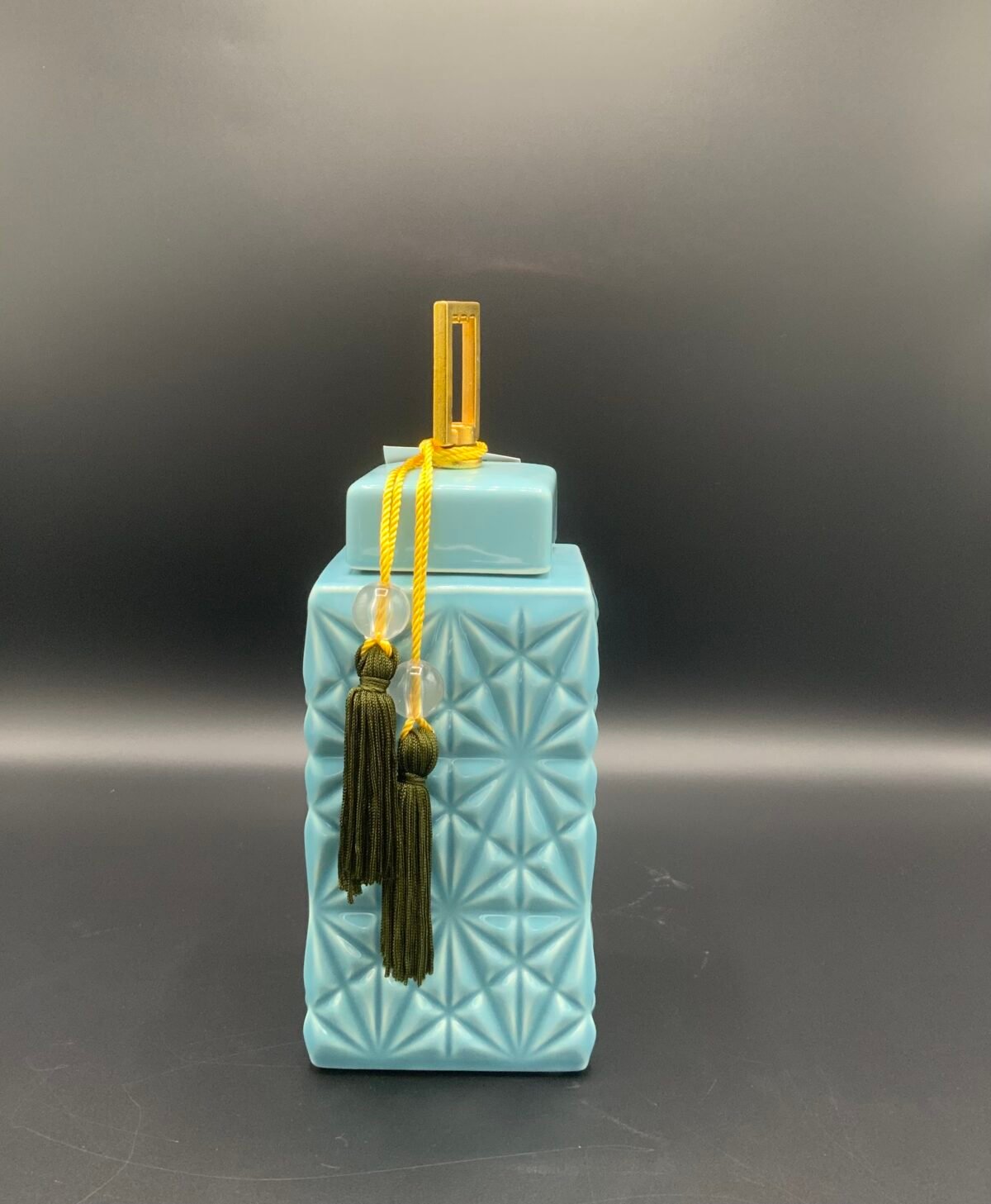 Vase Carré Bleu Turquoise – Céramique Moderne – Image 1