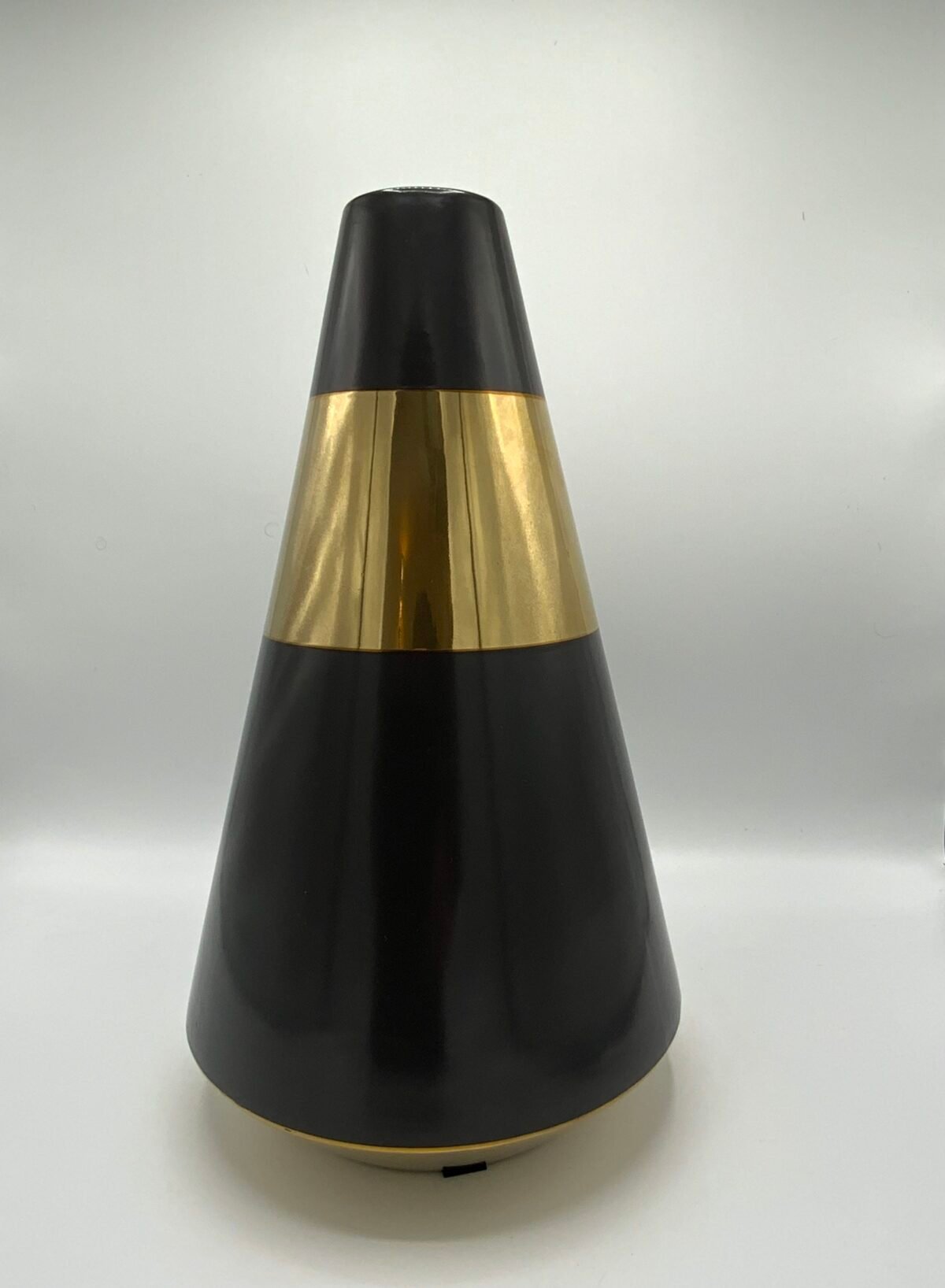 Vase Conique Noir & Doré – Image 1