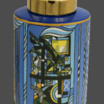 Vase en ceramique bleu pm