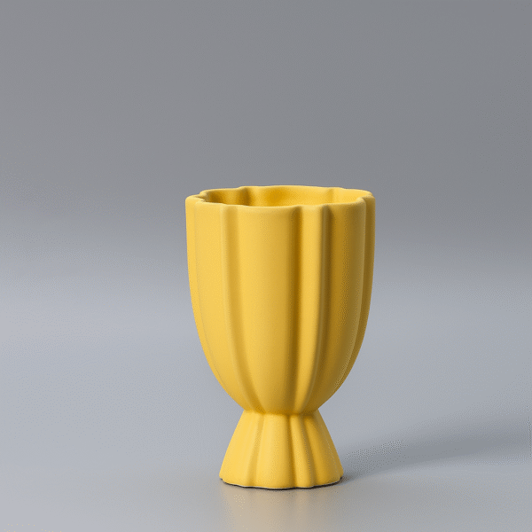 Vase en ceramique jaune