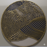 Tableau bleu foncé et l'or