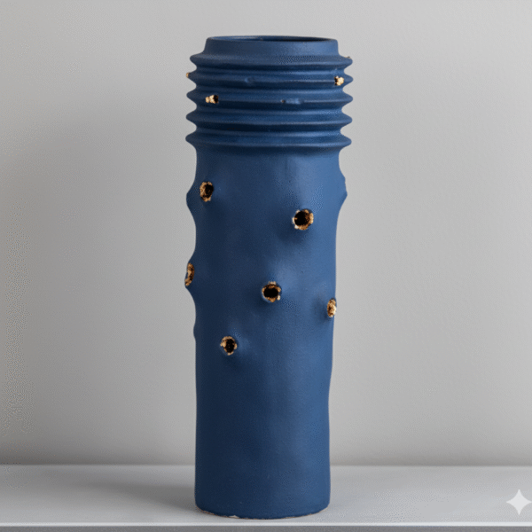 Vase en ceramique bleu