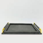 Plateau en cuir gris gm