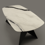 Table à manger en céramique blanche