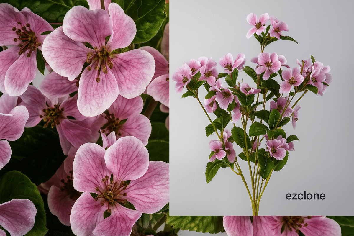 Plante artificielle à petite fleur rose – Image 1