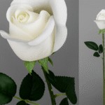 Rose blanche Capulla artificielle