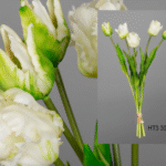 Bouquet artificiel de tulipes blanches