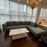 Salon d’angle en L couleur Pétroli