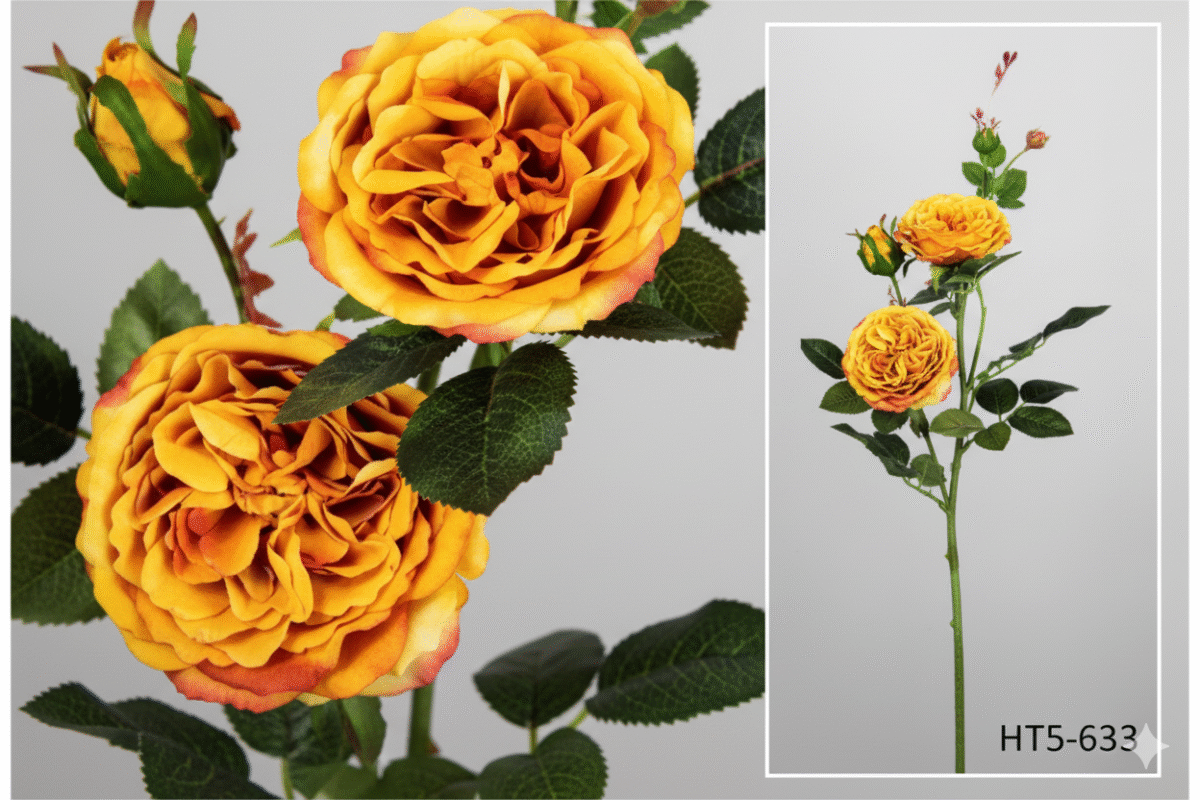 Rose artificielle moutarde ramificada – Image 1