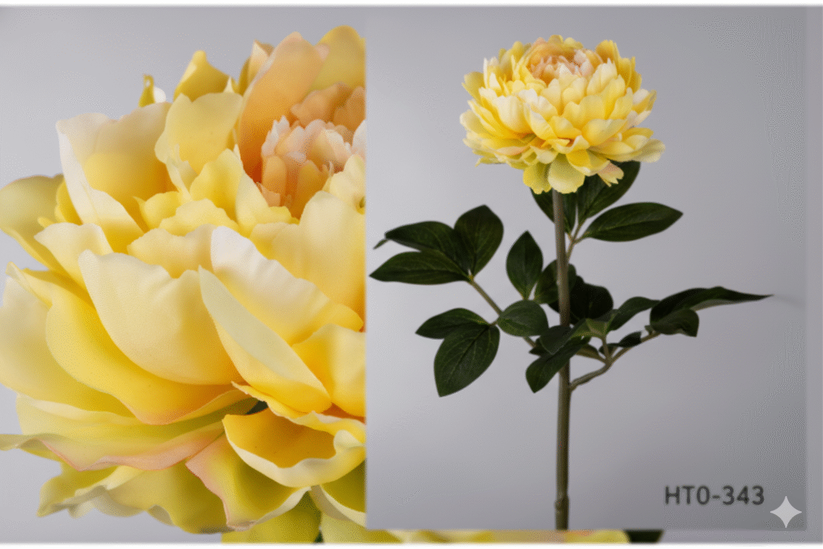 Pivoine artificielle jaune (Peonía Amarilla) – Image 1