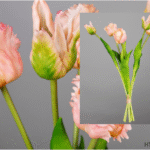 Bouquet artificiel de tulipes couleur melon