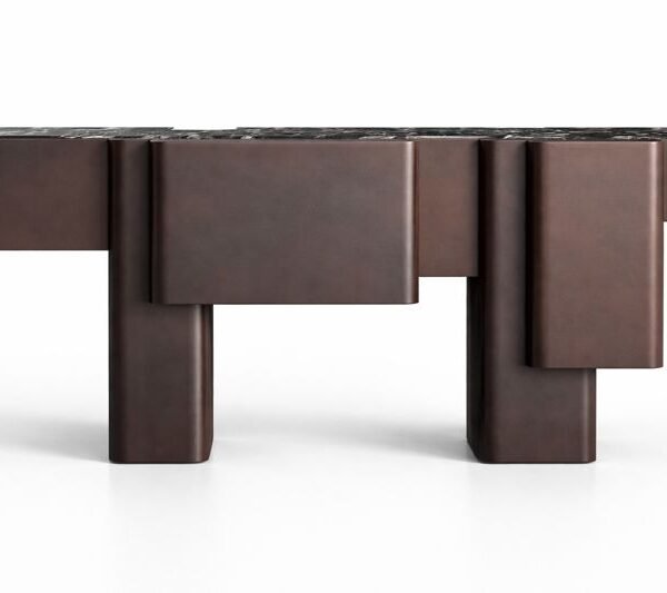 Console en bronze et marbre