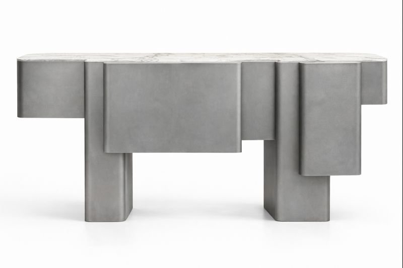 ChatGPT Image 18 déc. 2025, 02_44_58 Console Silver en marbre – Image 1